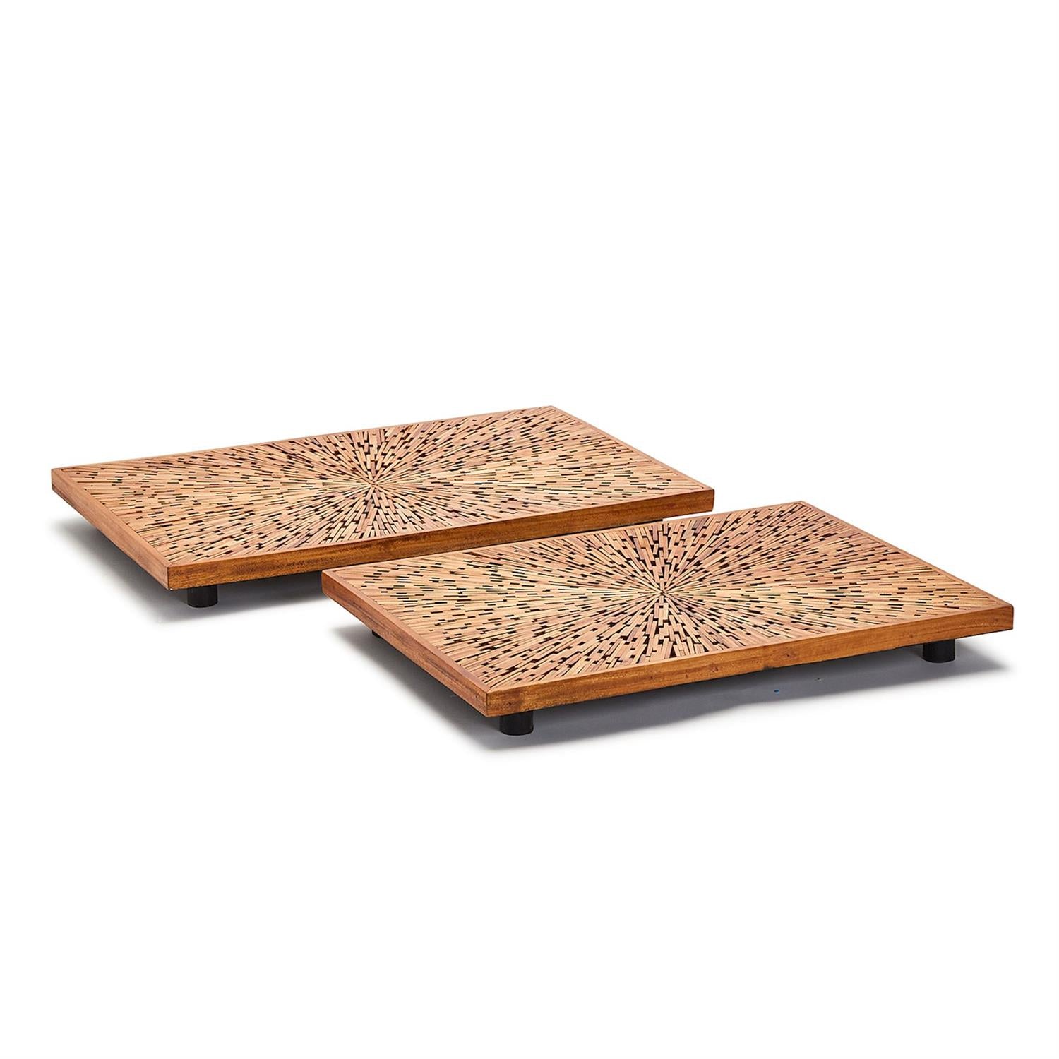 Wood Chip Tray Set of 2