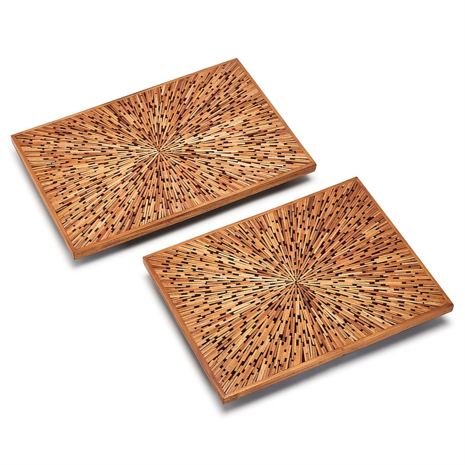 Wood Chip Tray Set of 2