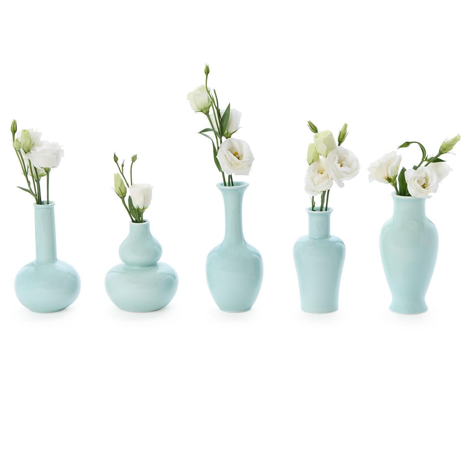 Aquamarine Vase Set of 5