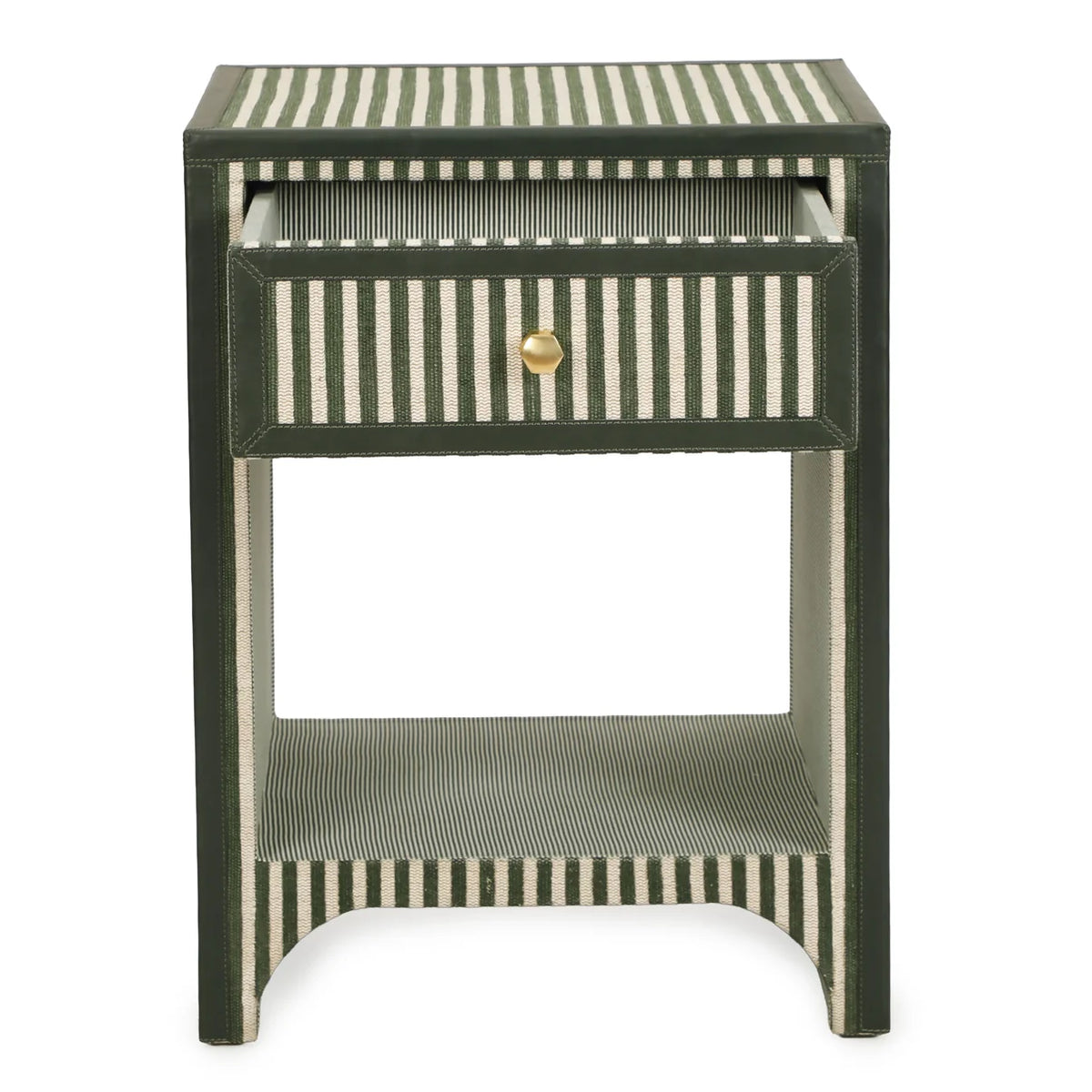 TOV Furniture Kora Green Cotton Jute 1-Drawer Nightstand