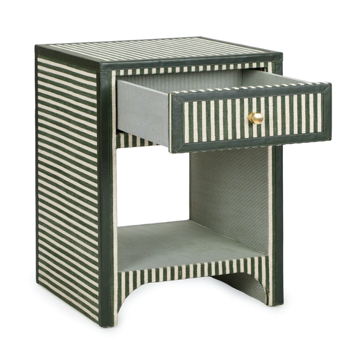 TOV Furniture Kora Green Cotton Jute 1-Drawer Nightstand