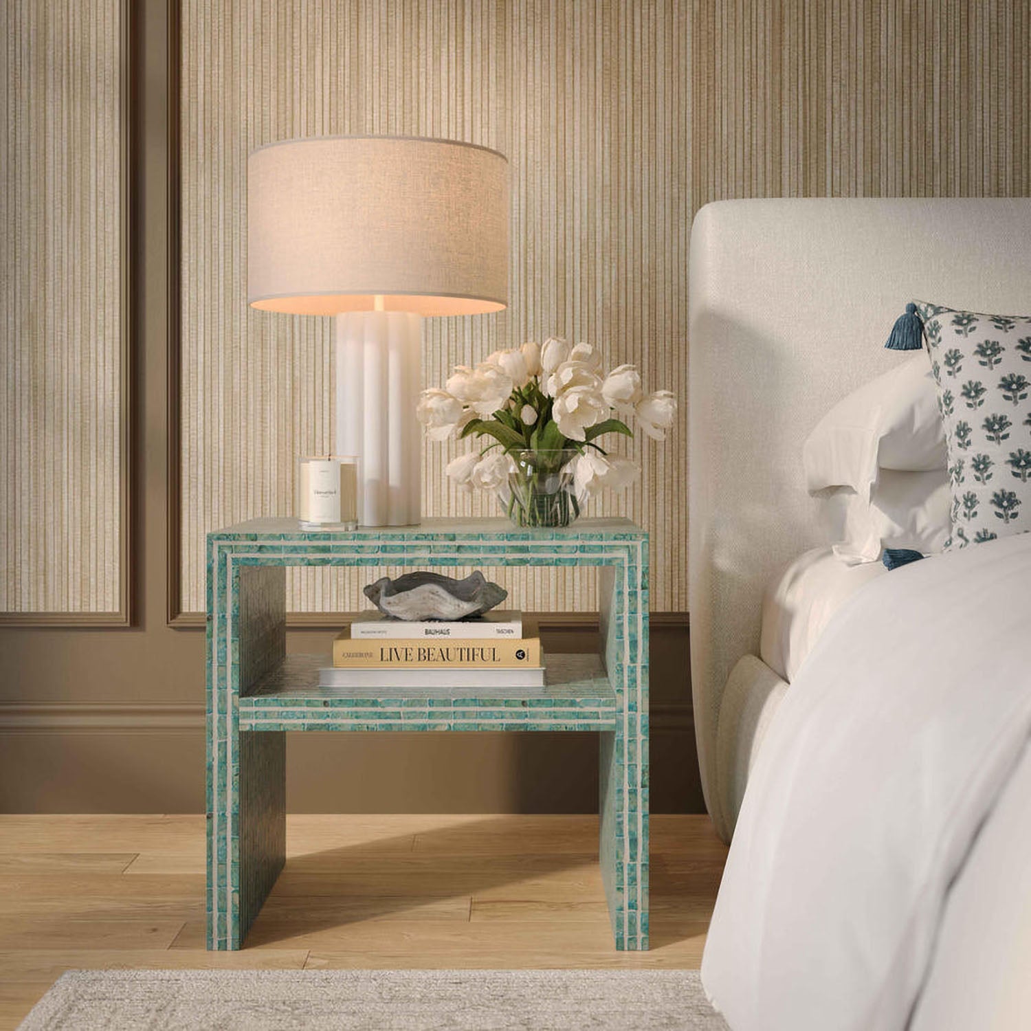 TOV Furniture Derry Capiz Shell Nightstand