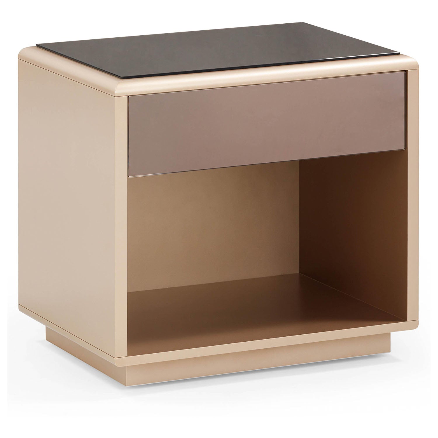 TOV Furniture Martha Taupe Mirrored Nightstand