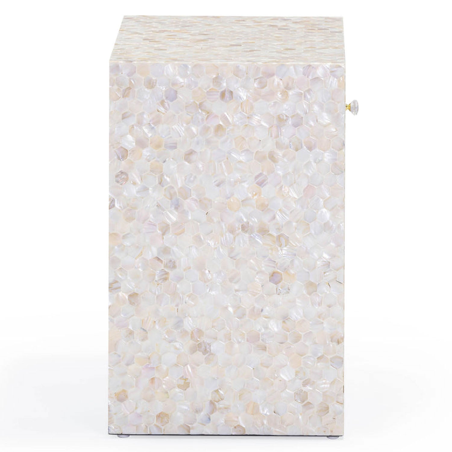 TOV Furniture Piara Natural Mother of Pearl Inlaid Nightstand With Drawer