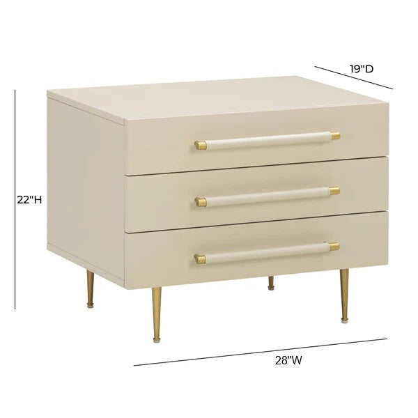 TOV Furniture Trident 3-Drawer Nightstand