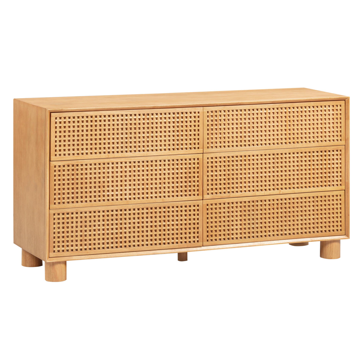 TOV Furniture Miles 62" Natural Wood 6-Drawer Dresser in natural wood, primary product view