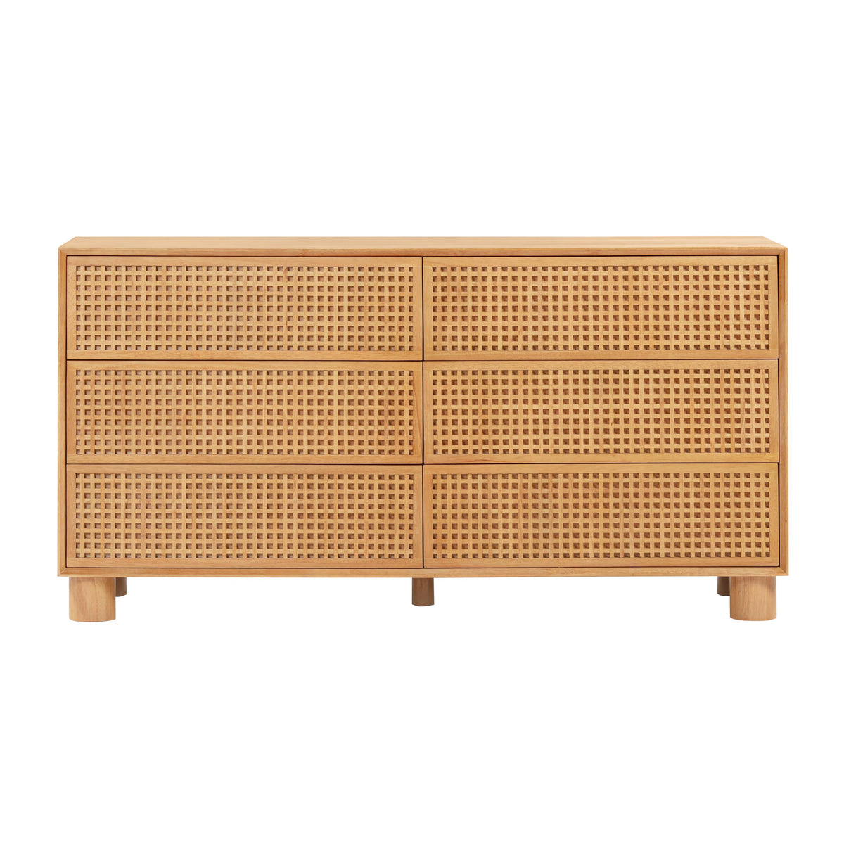 TOV Furniture Miles Natural Wood 6-Drawer Dresser