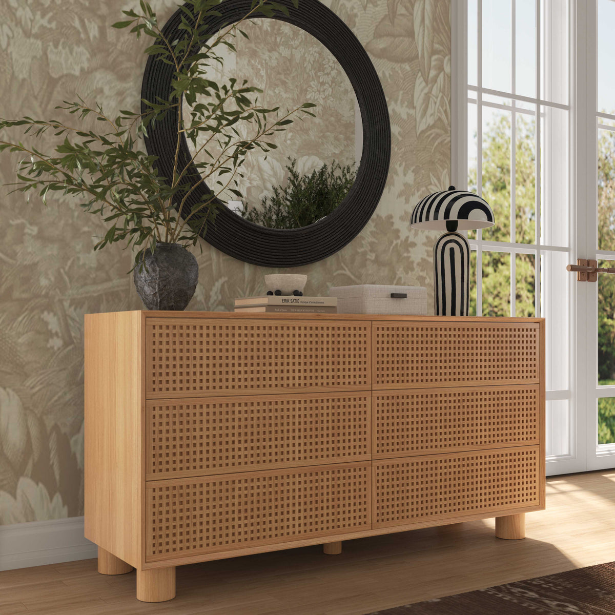 TOV Furniture Miles Natural Wood 6-Drawer Dresser