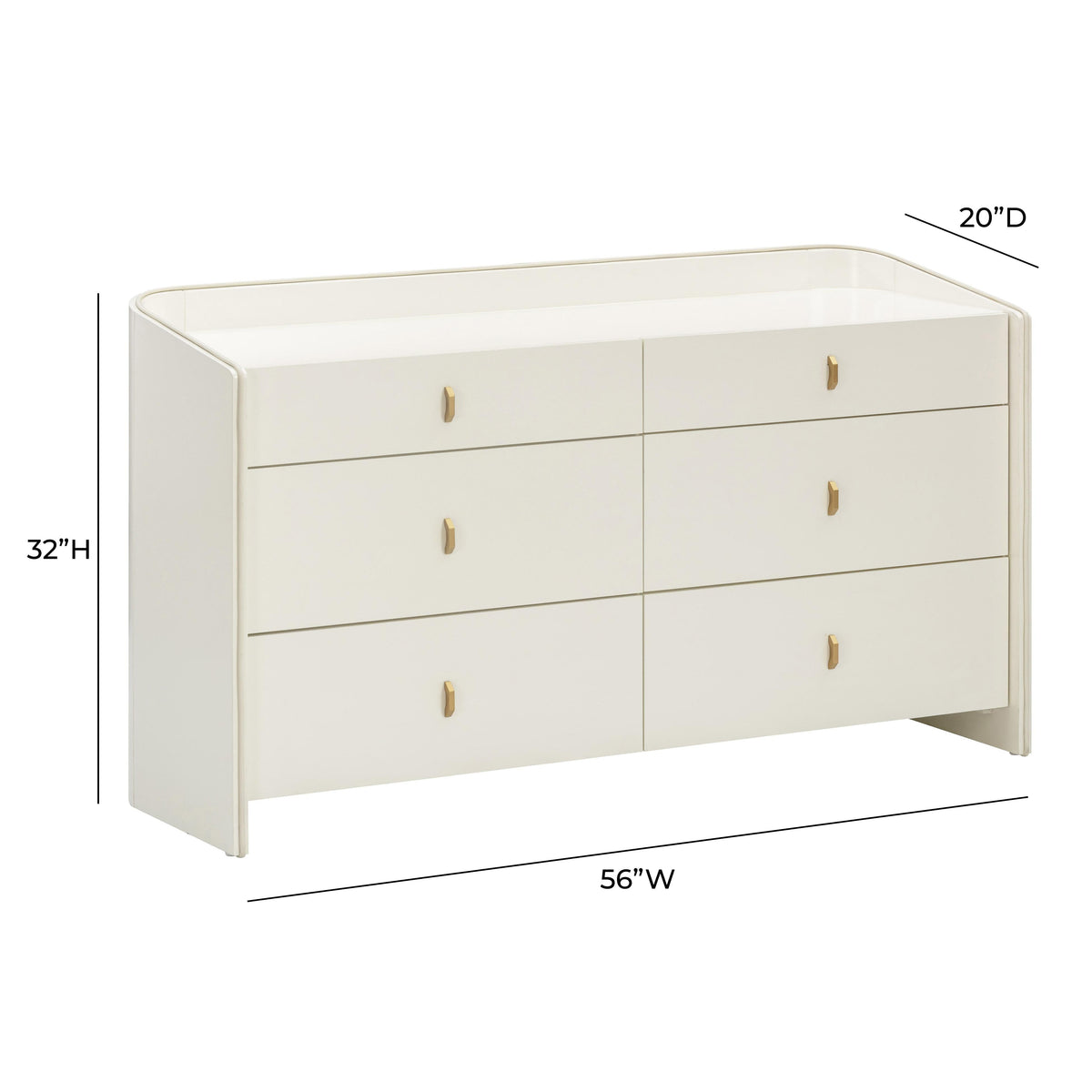 TOV Furniture Collins Cream 6-Drawer Dresser