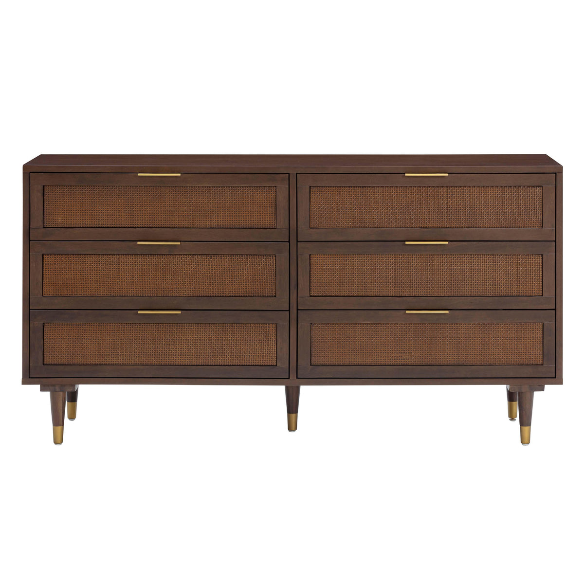 TOV Furniture Sierra 60in Cane 6-Drawer Dresser