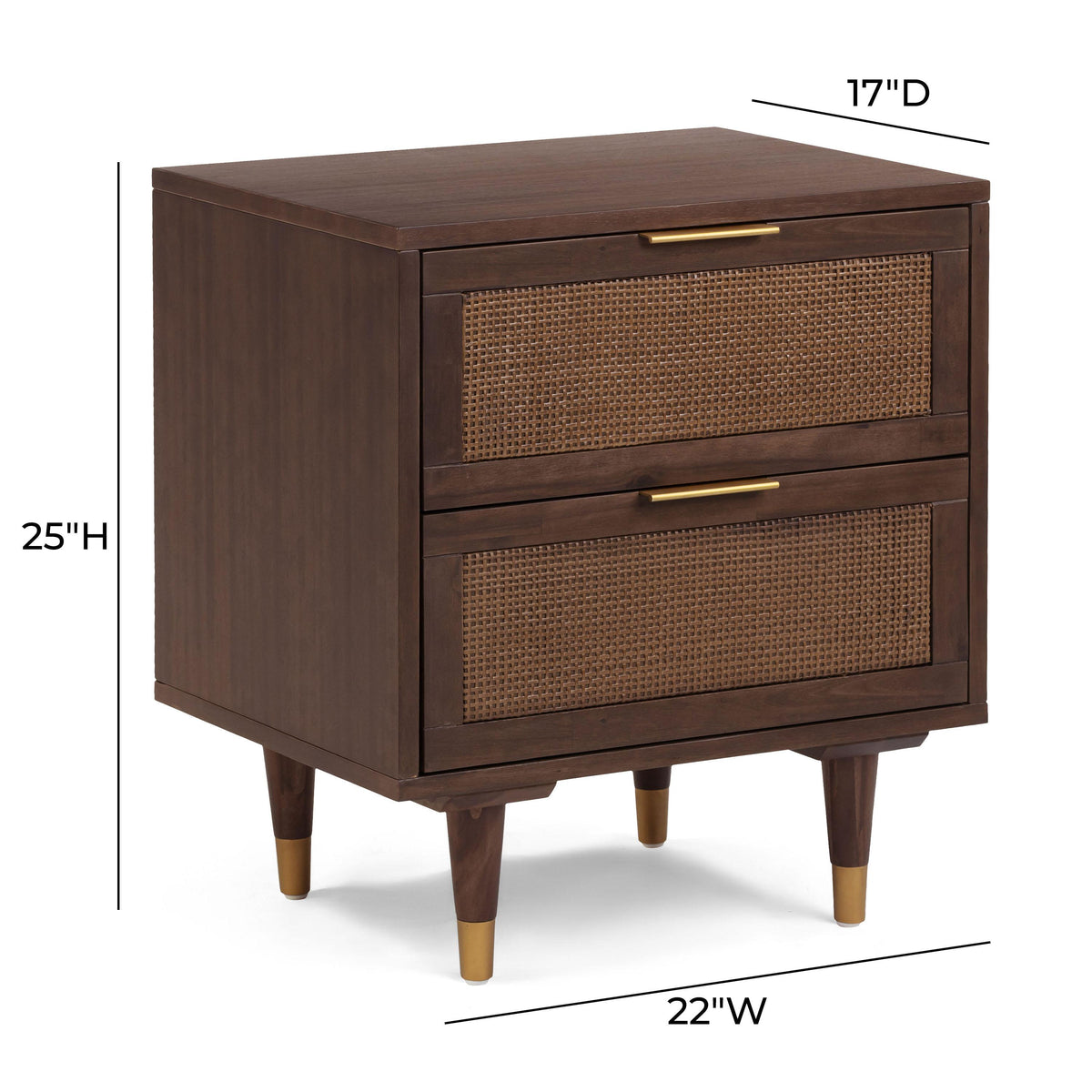 TOV Furniture Sierra 22in Cane 2-Drawer Nightstand
