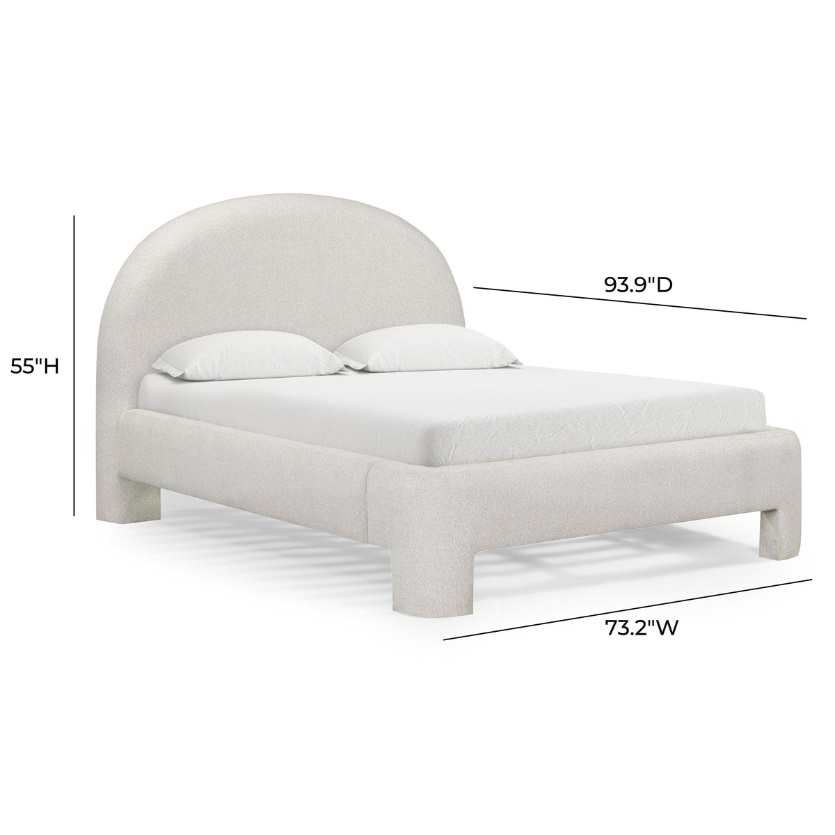 TOV Furniture Orphea Off White Performance Boucle Bed