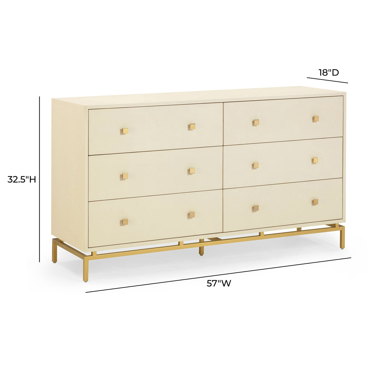 TOV Furniture Pesce Faux Shagreen 6-Drawer Dresser
