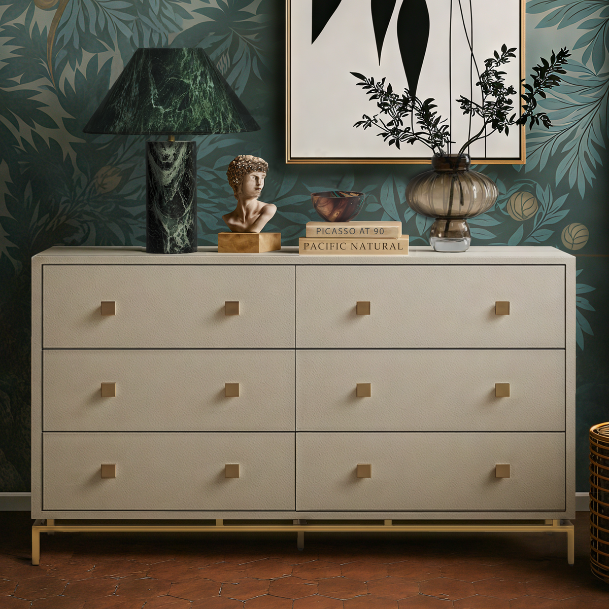 TOV Furniture Pesce Faux Shagreen 6-Drawer Dresser