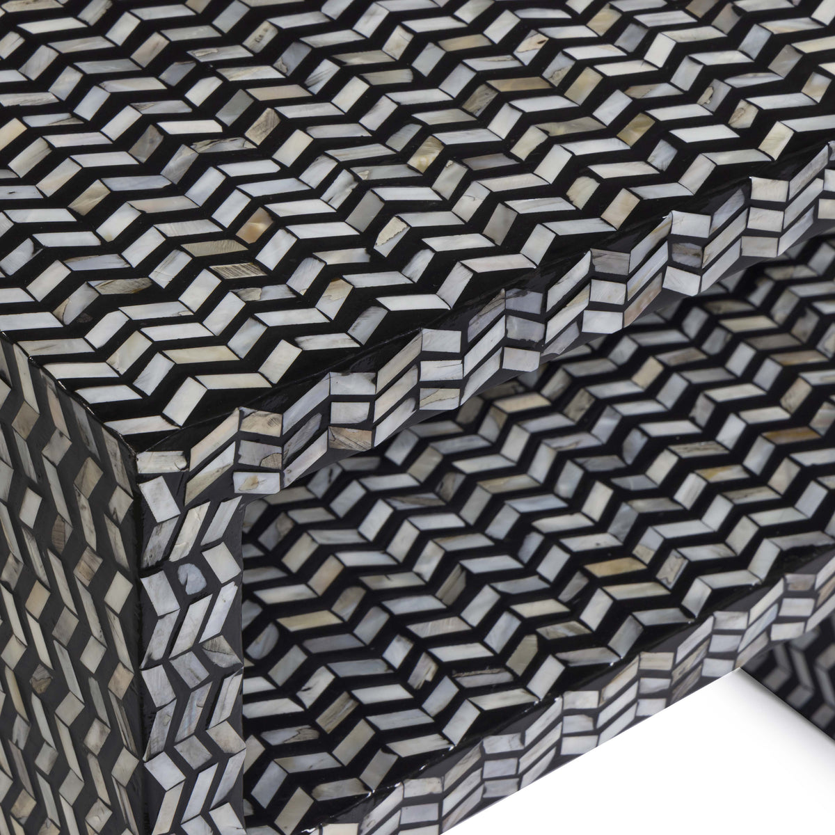 TOV Furniture Derry Black Capiz Shell Nightstand