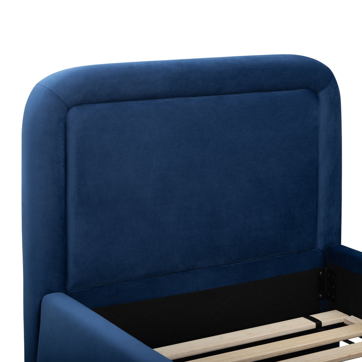 TOV Furniture Briella Navy Performance Velvet Twin Trundle Bed