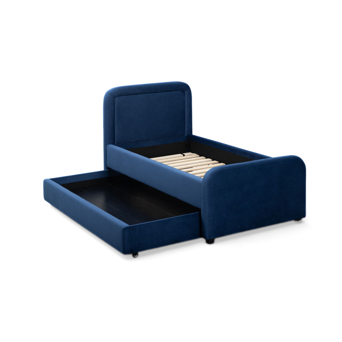 TOV Furniture Briella Navy Performance Velvet Twin Trundle Bed