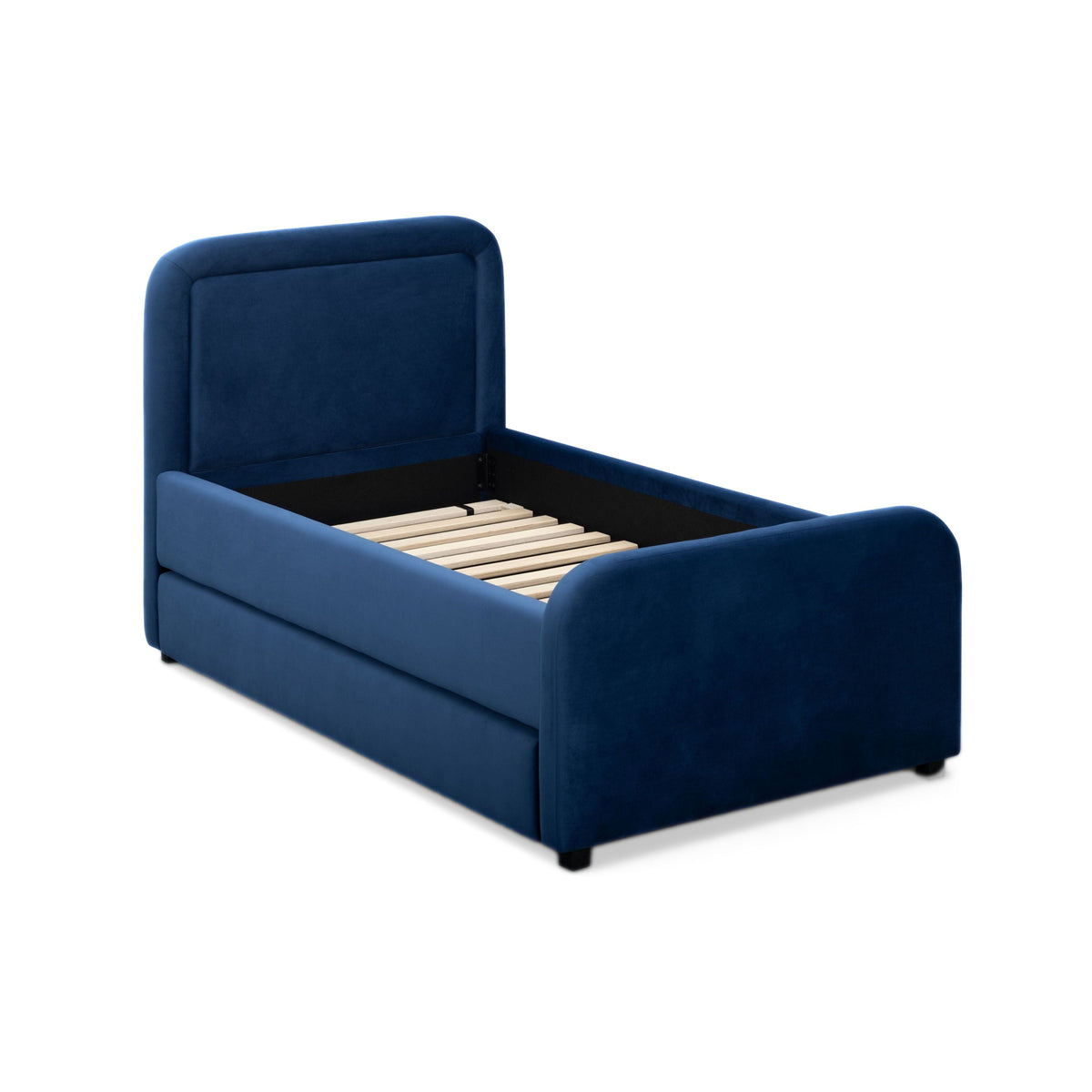 TOV Furniture Briella Navy Performance Velvet Twin Trundle Bed