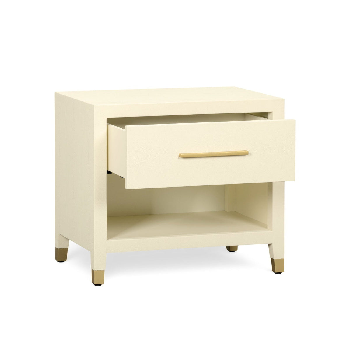 TOV Furniture Dani Cream Faux Shagreen Nightstand