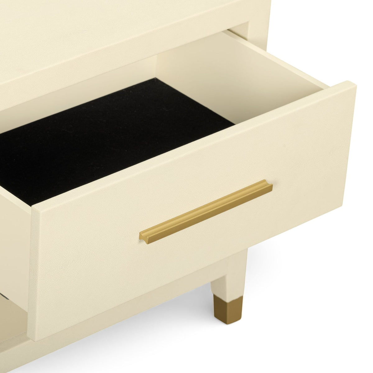 TOV Furniture Dani Cream Faux Shagreen Nightstand