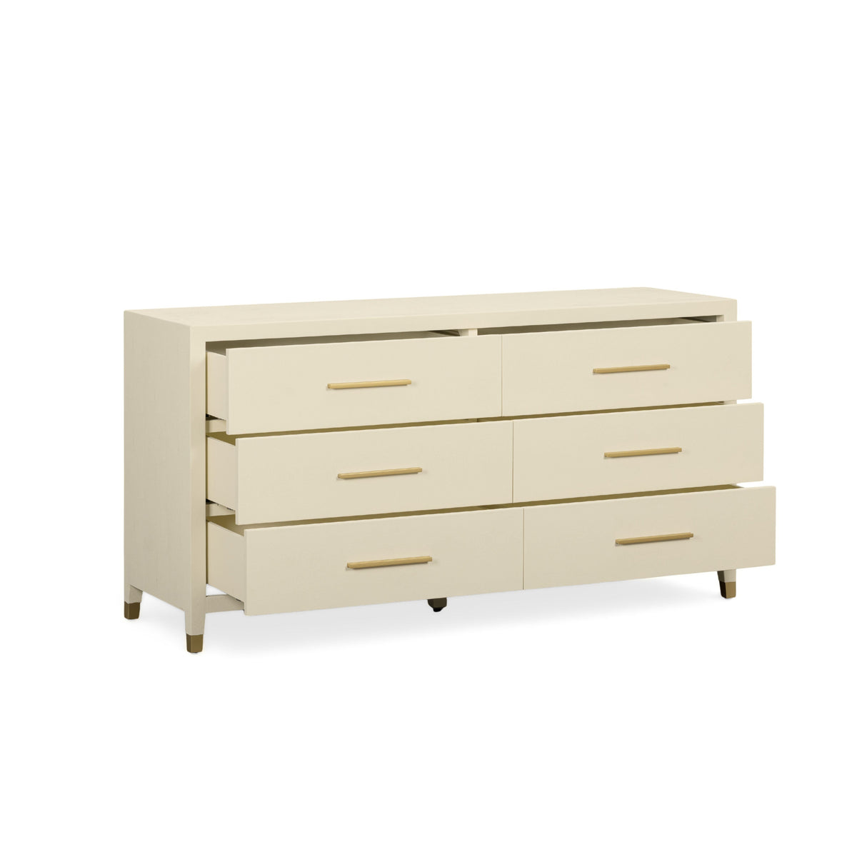 TOV Furniture Dani Cream Faux Shagreen 6-Drawer Dresser