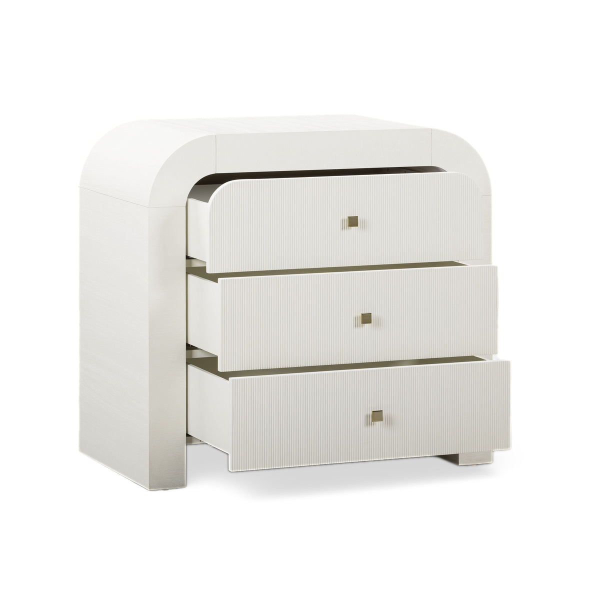 TOV Furniture Hump White Arched 3-Drawer Bedside Chest