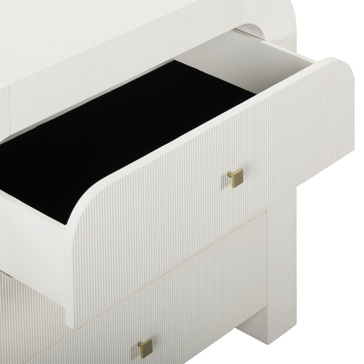 TOV Furniture Hump White Arched 3-Drawer Bedside Chest