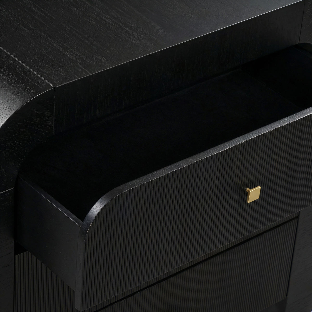 TOV Furniture Hump Black Arched 3-Drawer Bedside Chest