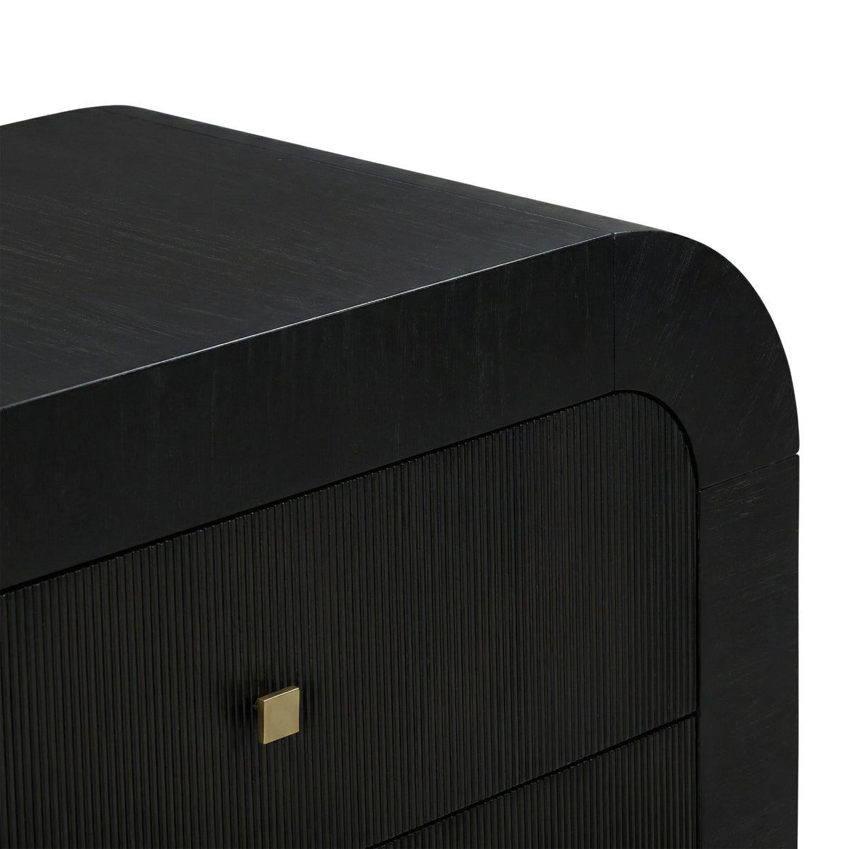 TOV Furniture Hump Black Arched 3-Drawer Bedside Chest