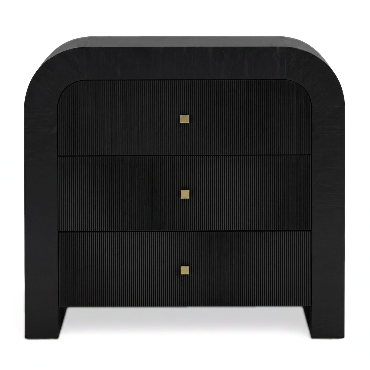 TOV Furniture Hump Black Arched 3-Drawer Bedside Chest