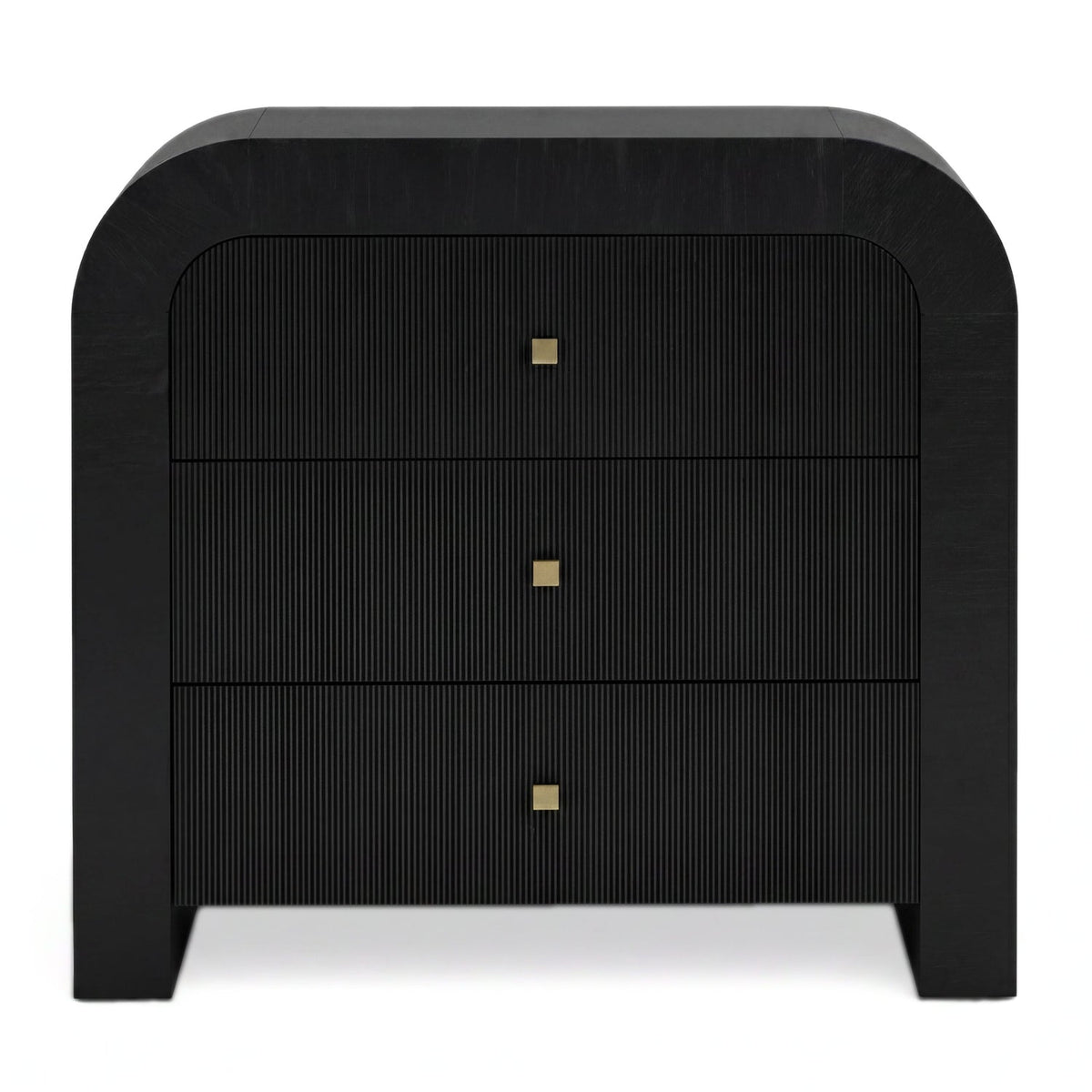 TOV Furniture Hump Black Arched 3-Drawer Bedside Chest