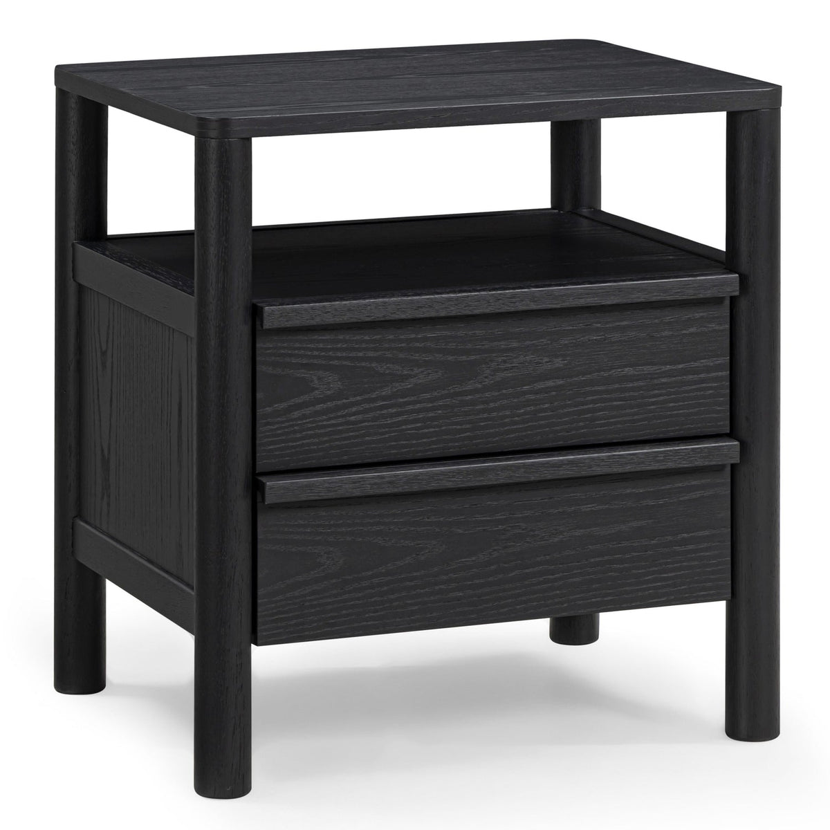 TOV Furniture Tyra Black Ash 2-Drawer Nightstand