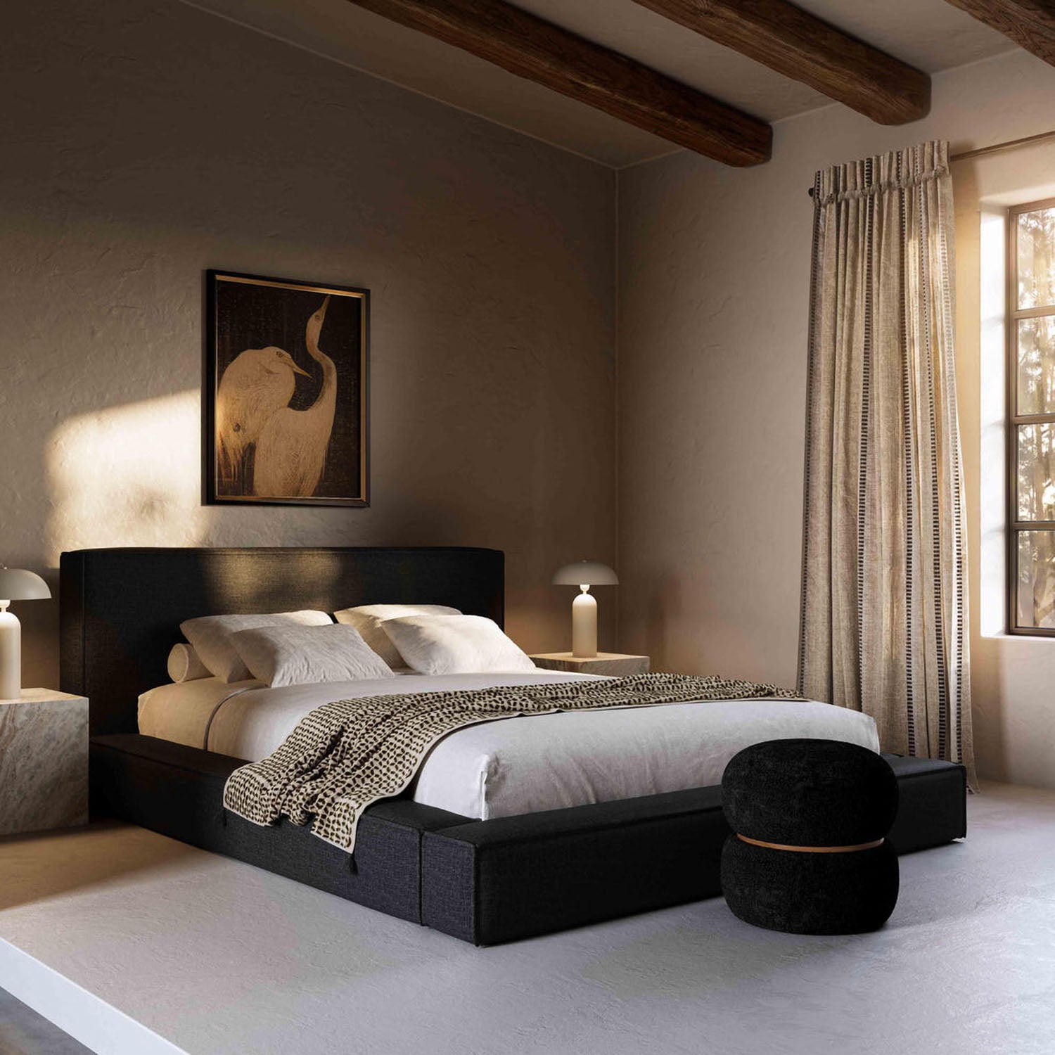 TOV Furniture Olafur Black Linen Bed