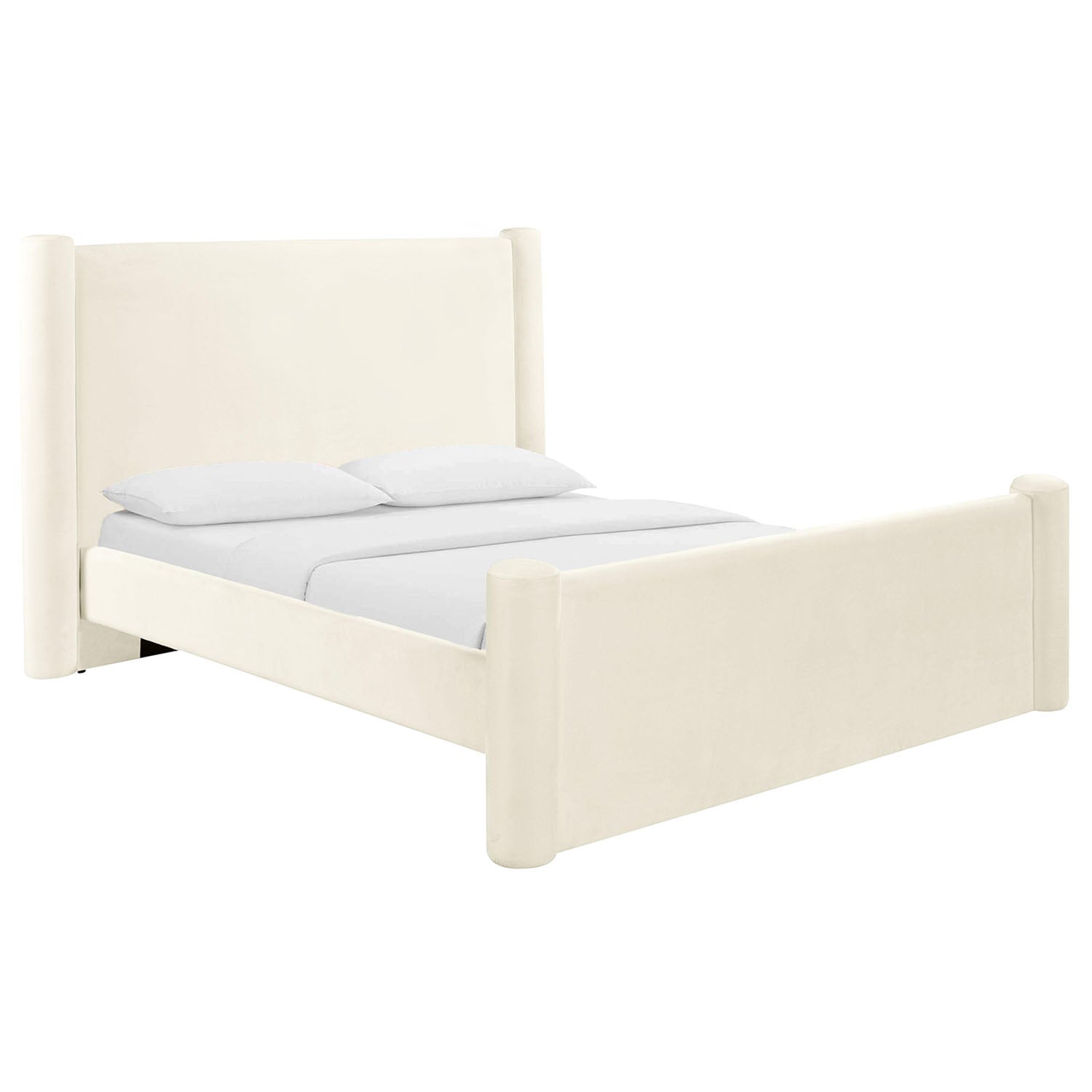 TOV Furniture Athara Cream Velvet Queen Bed
