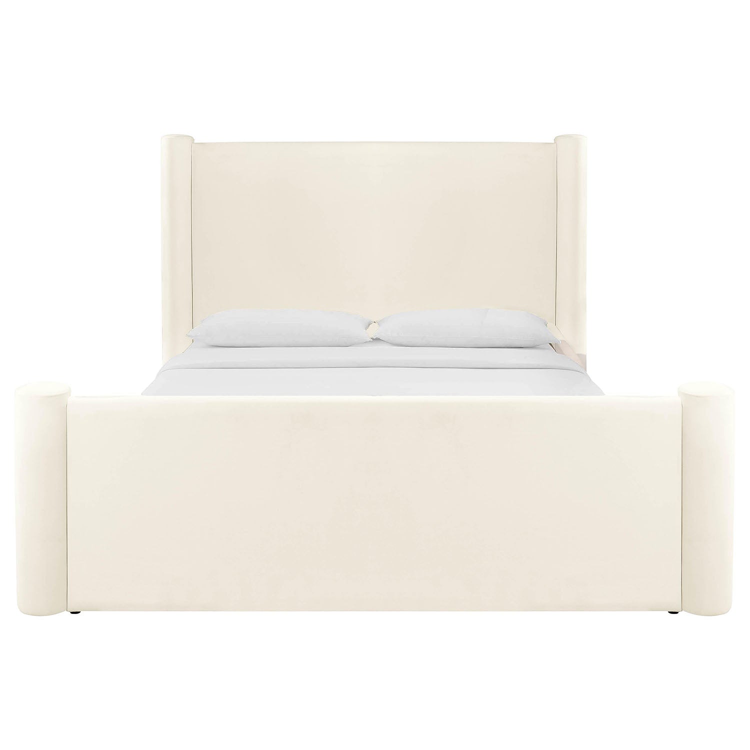 TOV Furniture Athara Cream Velvet Queen Bed