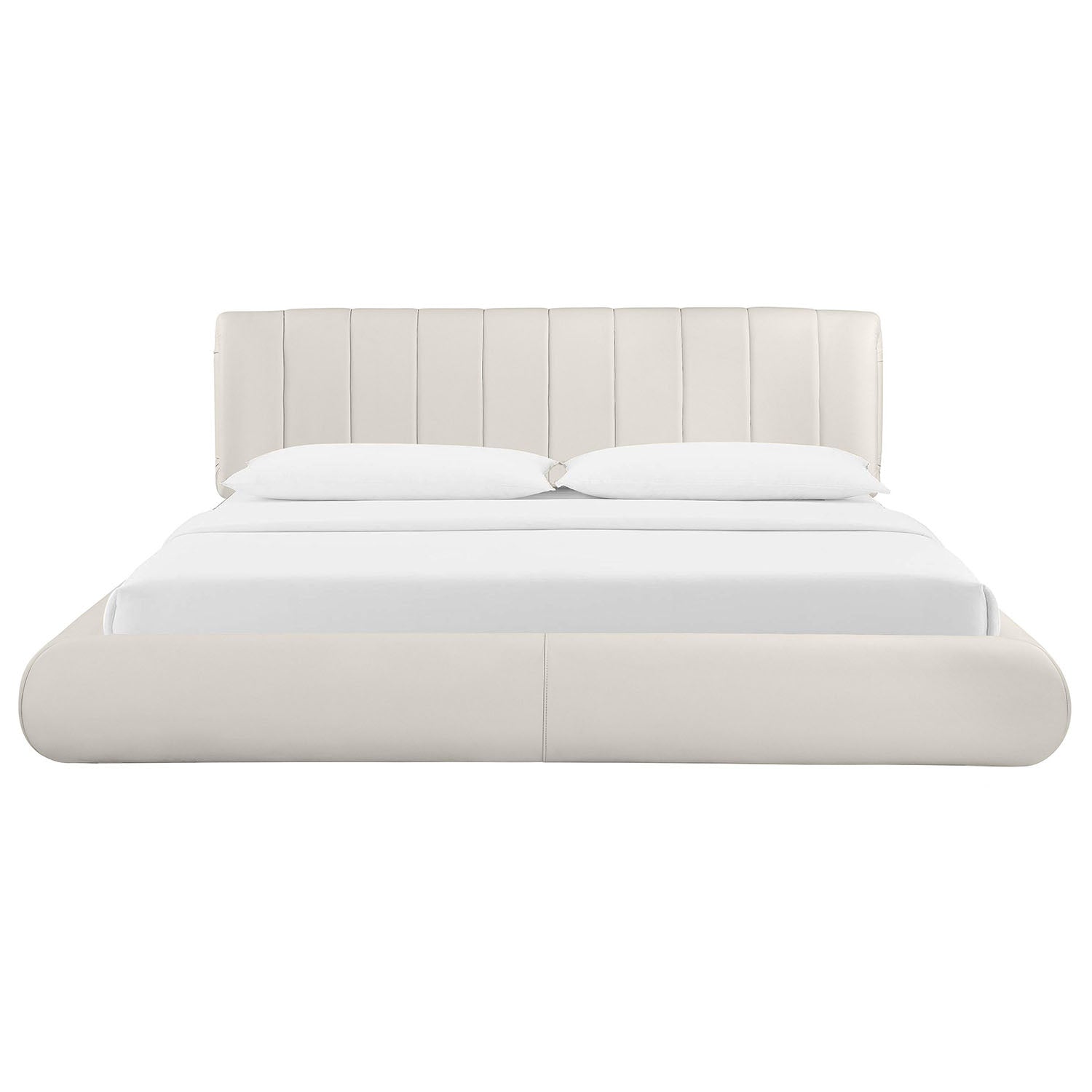 TOV Furniture Karol Cream Vegan Leather Bed