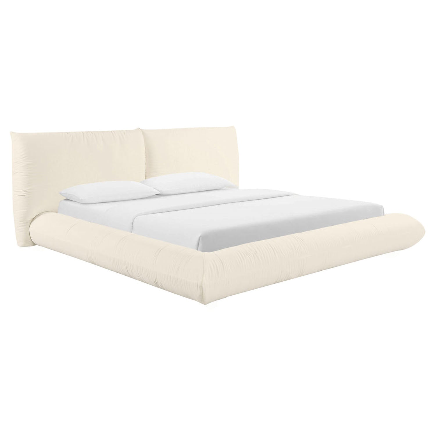 TOV Furniture Romp Cream 100% Upcycled Linen Bed