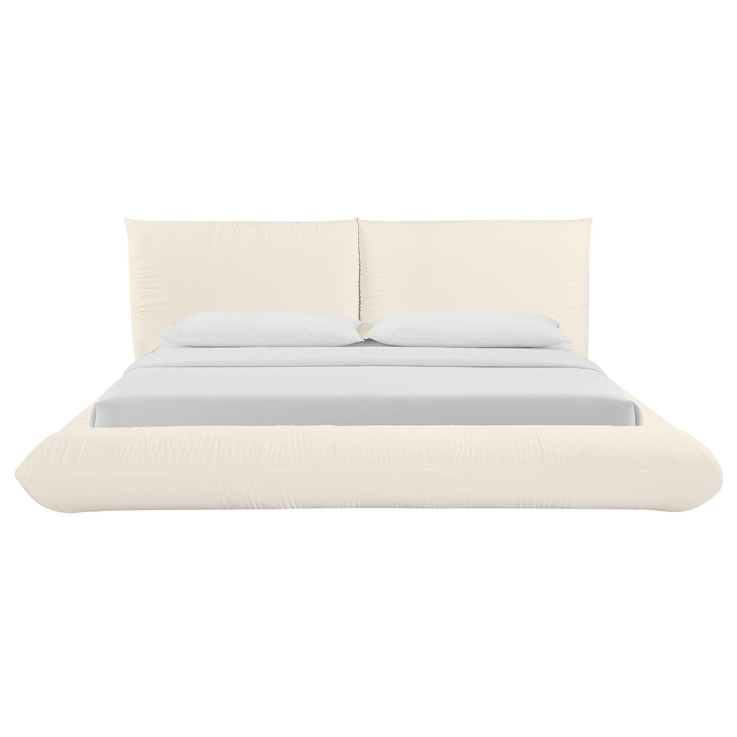 TOV Furniture Romp Cream 100% Upcycled Linen Bed