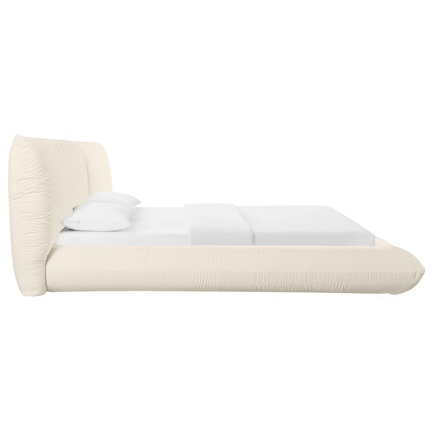 TOV Furniture Romp Cream 100% Upcycled Linen Bed