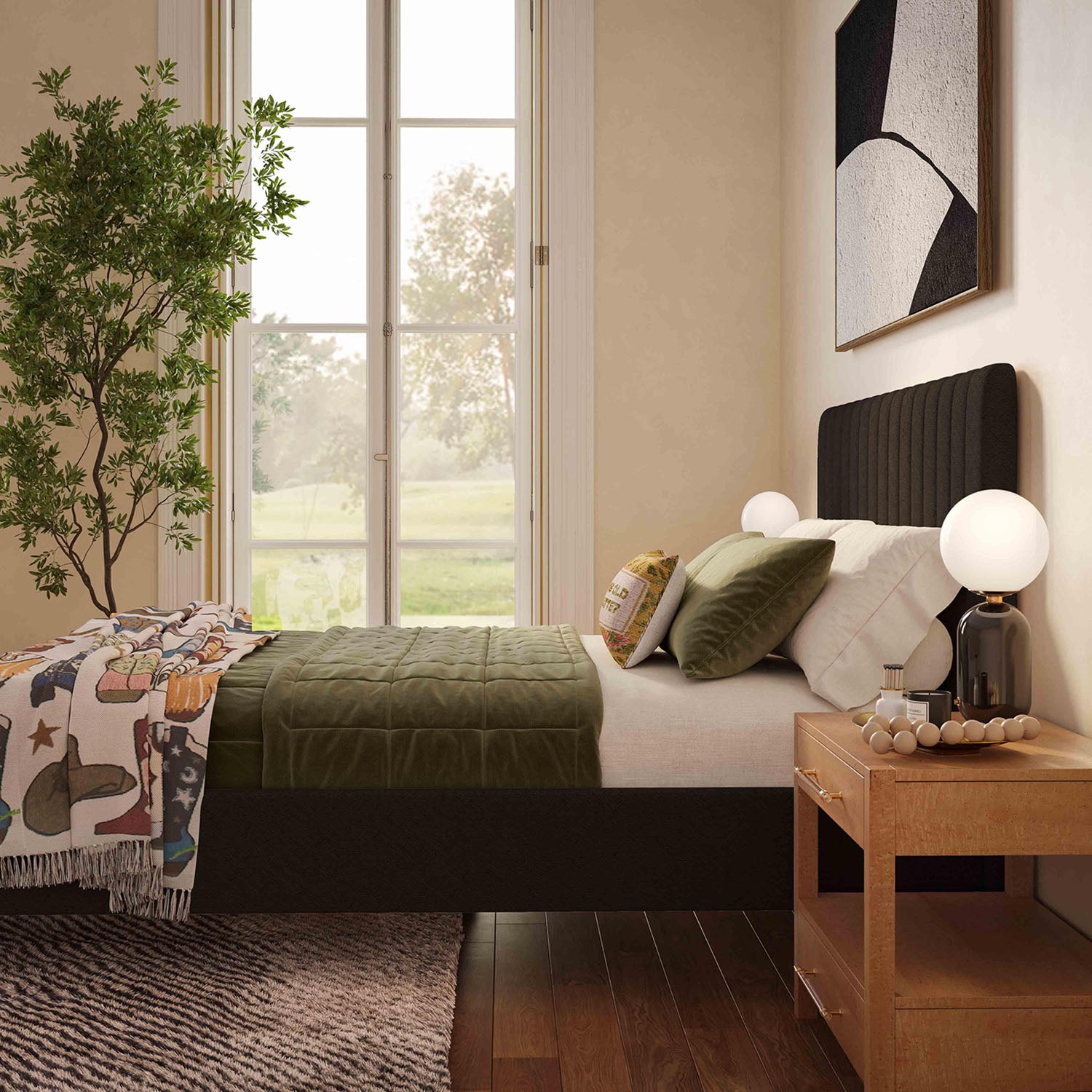 TOV Furniture Angela Upcycled Linen Bed