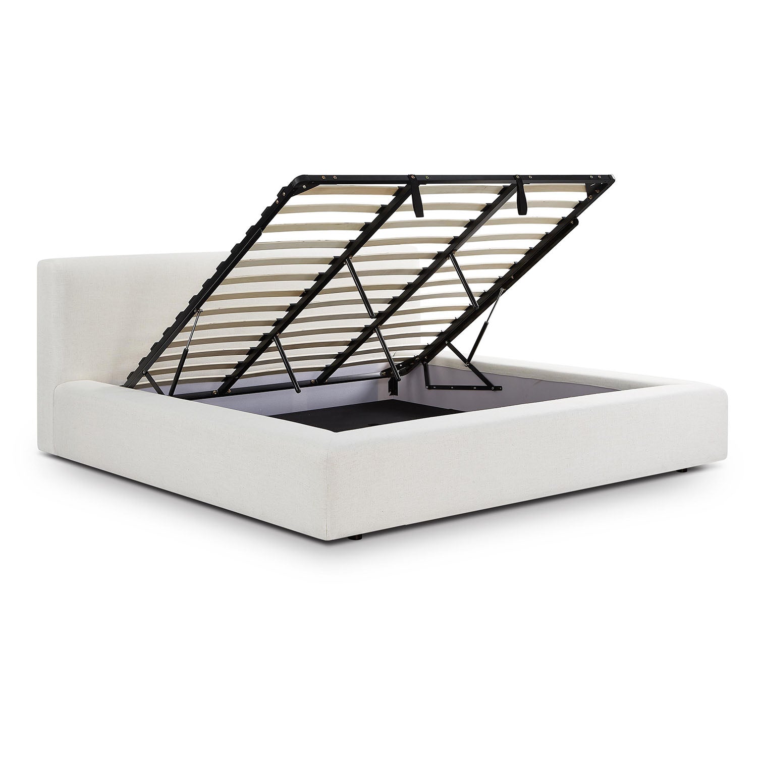 TOV Furniture Meena Cream Upcycled Linen Storage Bed