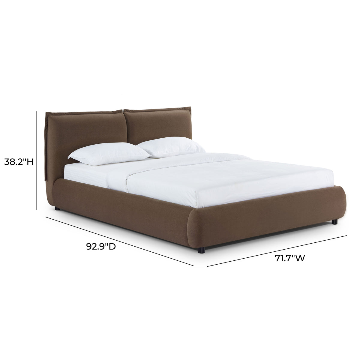TOV Furniture Mel Brown Performance Faux Mohair Velvet Bed