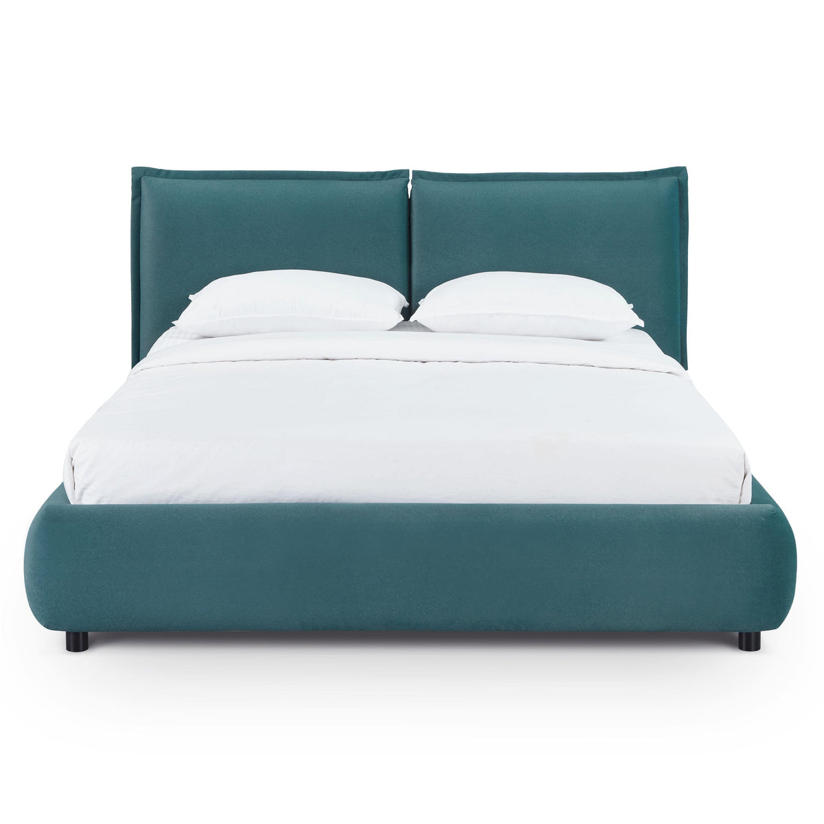 TOV Furniture Mel Teal Performance Faux Mohair Velvet Bed