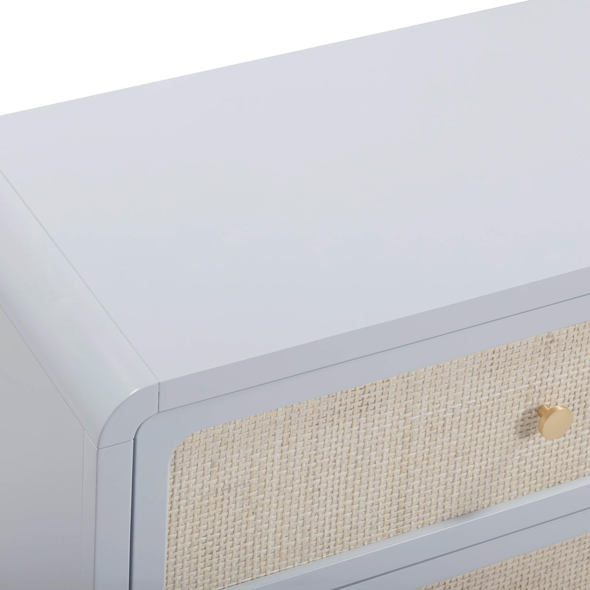 TOV Furniture Patty Blue Rattan 6 Drawer Dresser