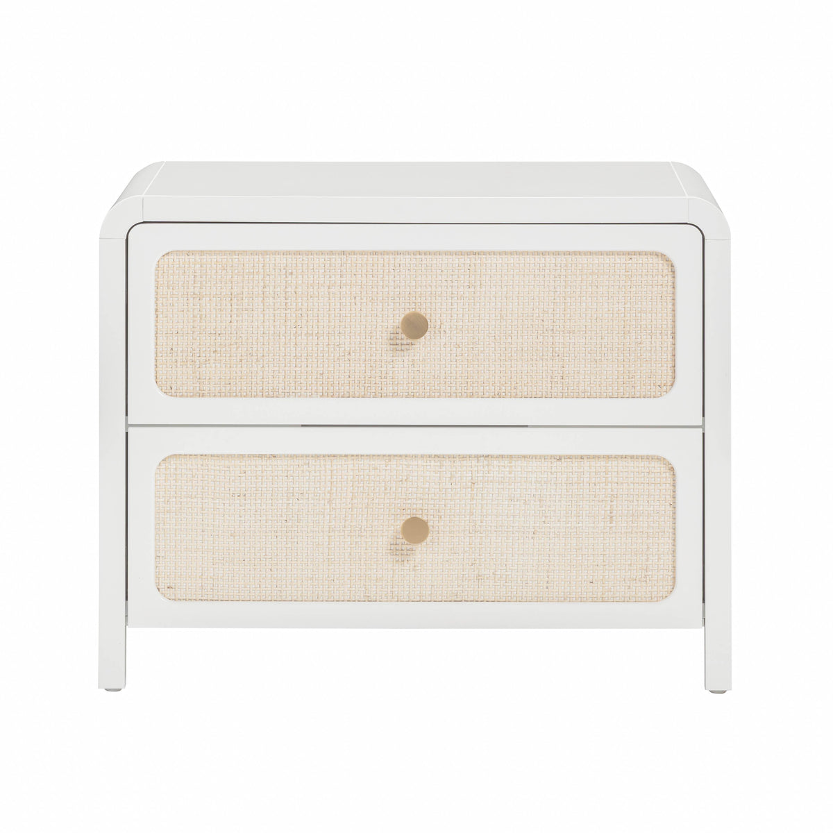 TOV Furniture Patty White Rattan 2 Drawer Nightstand