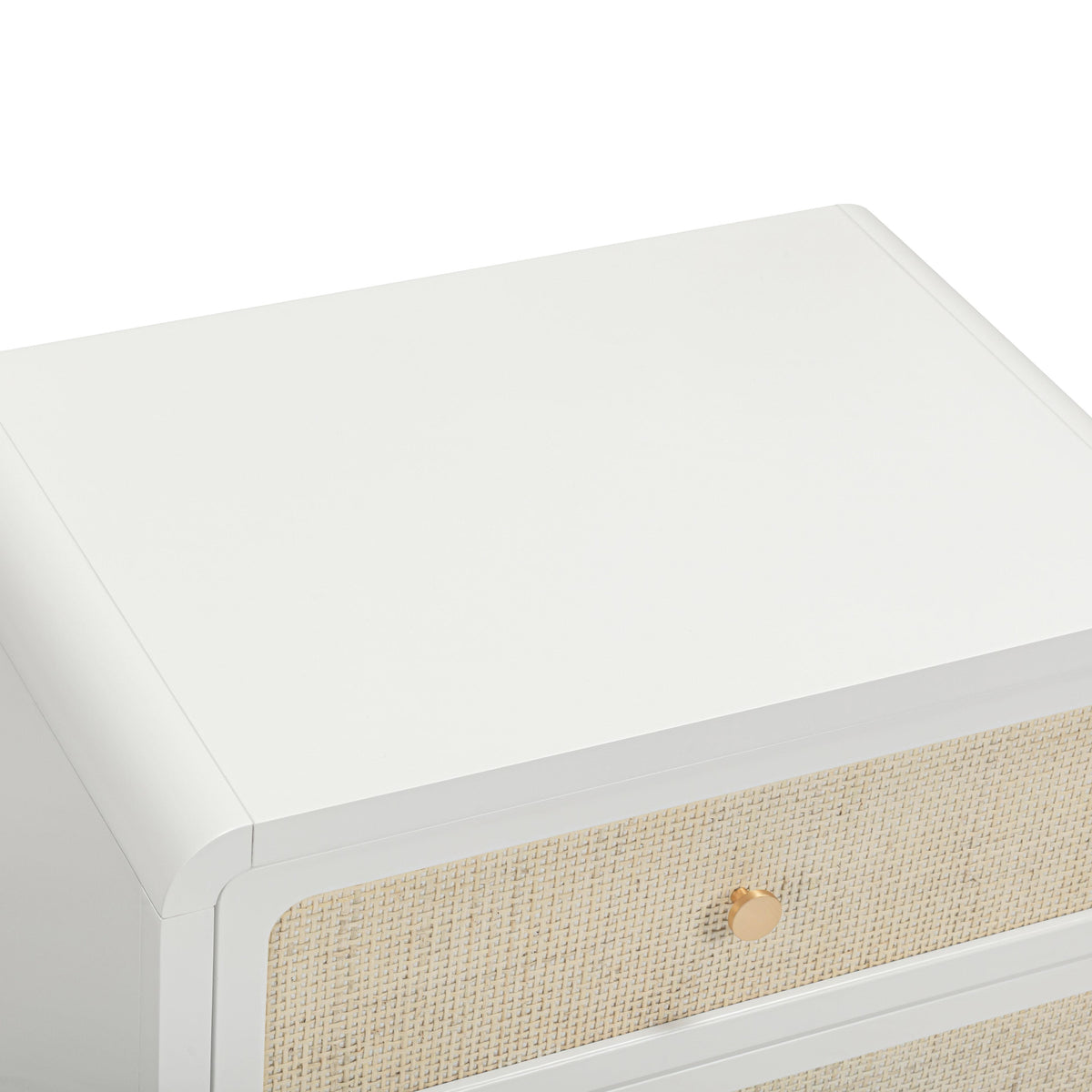 TOV Furniture Patty White Rattan 2 Drawer Nightstand