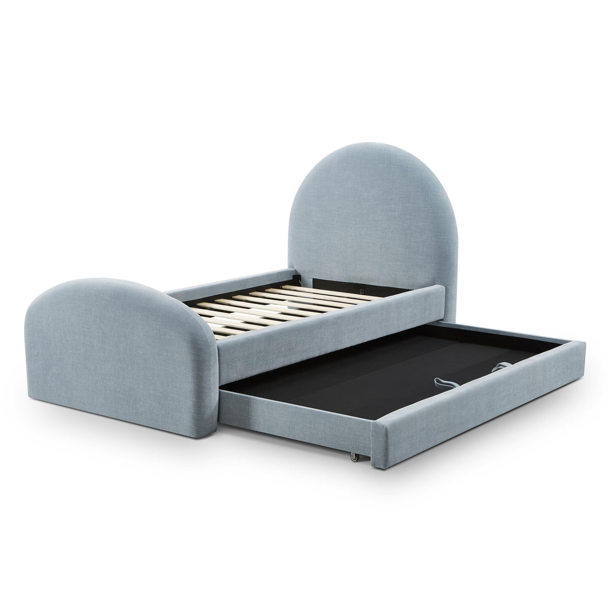 TOV Furniture Moon Chambray Blue Performance Chenille Twin Trundle Bed