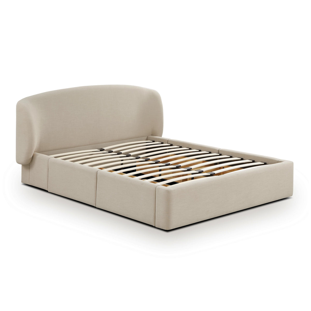 TOV Furniture Corey Taupe Upcycled Performance Linen Storage Bed
