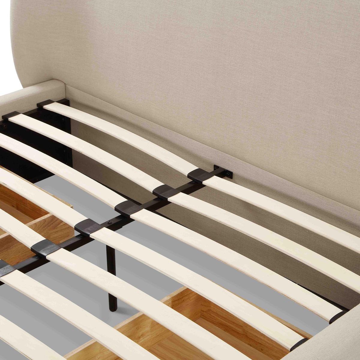 TOV Furniture Corey Taupe Upcycled Performance Linen Storage Bed