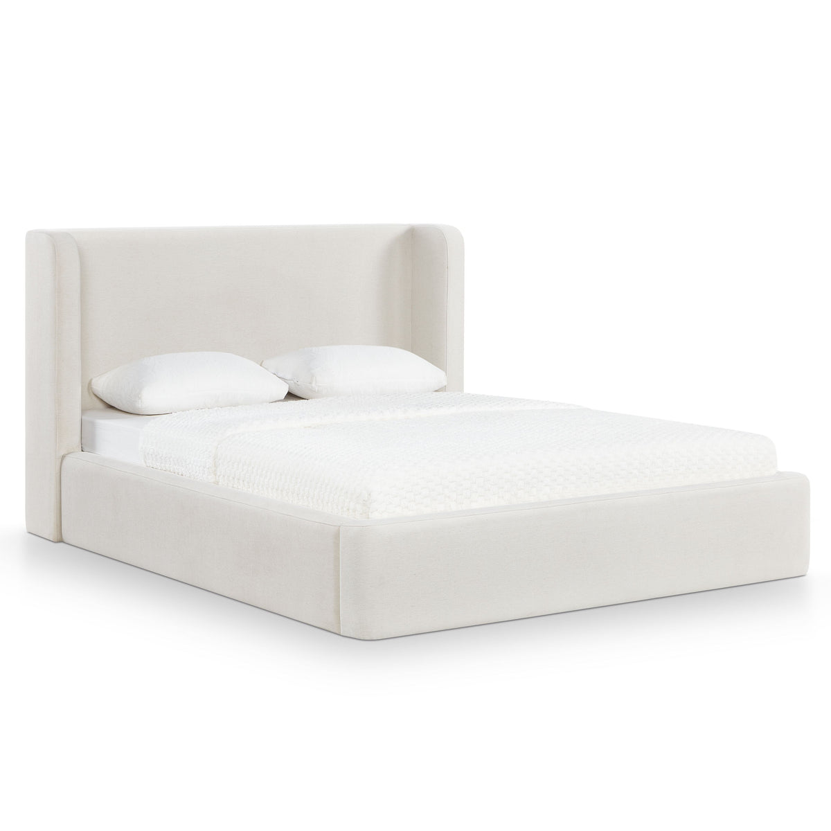 TOV Furniture Harmony Cream Performance Chenille Storage Bed in cream chenille, primary product view